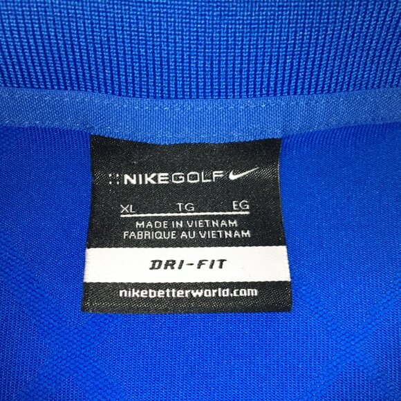 NIKE GOLF POLO SHIRT -XL BLUE SILVEY ENT. - DIAMOND DRI-FIT STRETCH PERFORMANCE - Picture 11 of 12